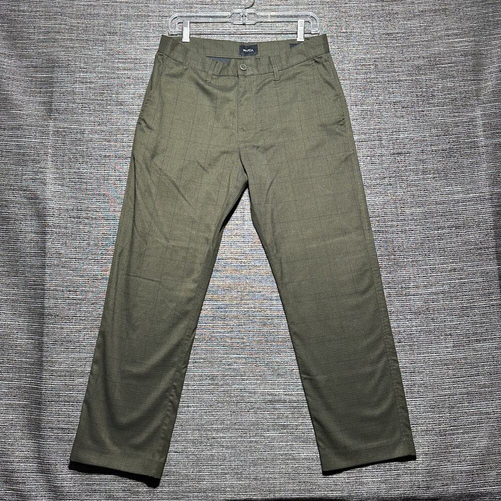 RVCA Daggers Pants Men's Size 30x27 Green Plaid M305VRDC